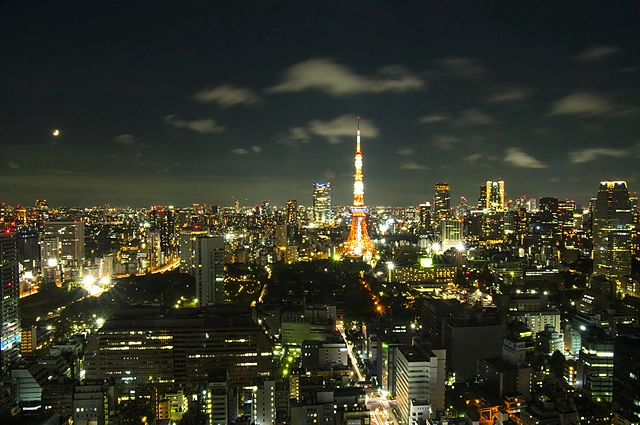 Vista nocturna de Tokio