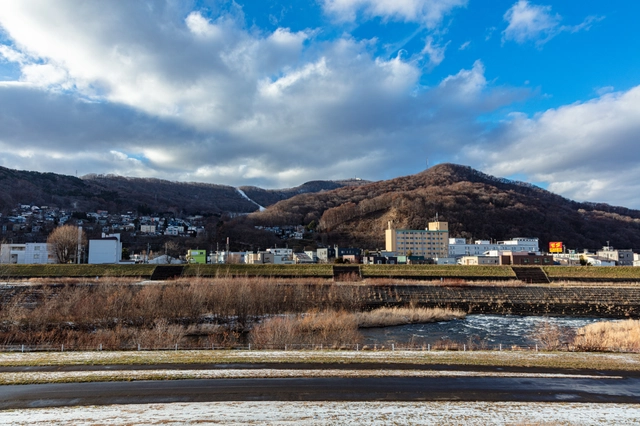 Mount Moiwa and Toyohira River Flow | Hokkaido