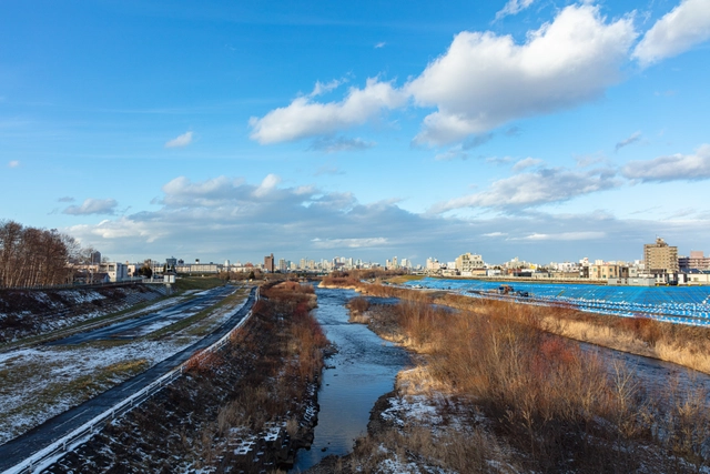 豊平川と札幌の街並み｜北海道札幌市豊平区