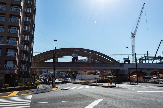 Minami-Tama Station West Intersection and Arch Bridge | Tokyo Tama Area