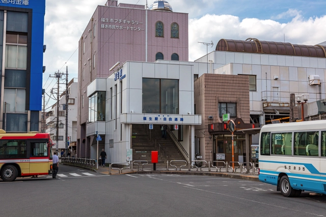 福生駅西口の自由通路入口｜東京都福生市