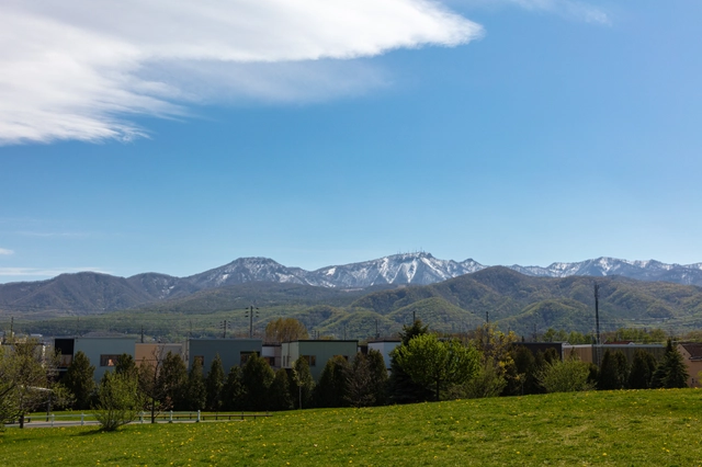 Snow-capped Mount Teine from Asukaze Park | Hokkaido
